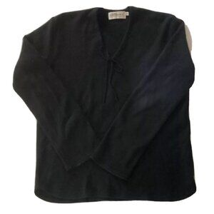 Fisherman Out of Ireland Black Lambs Wool Sweater Size M